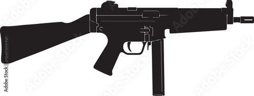 Rifle, gun, shotgun, weapon, black silhouette, vector illustration, hunting, firearm