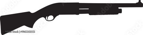 Rifle, gun, shotgun, weapon, black silhouette, vector illustration, hunting, firearm