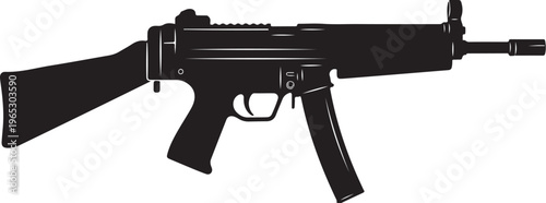 Rifle, gun, shotgun, weapon, black silhouette, vector illustration, hunting, firearm