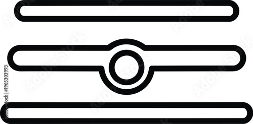 A black and white line art vector icon representing settings or adjustment control panel feature