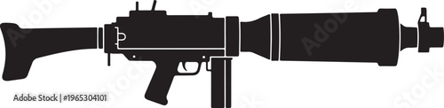 Silhouette rifle, assault rifle, gun icon, firearm vector
