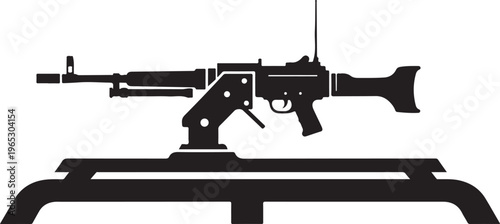 Rifle, assault rifle, machine gun, gun silhouette, black icon, weapon symbol
