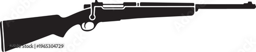 Rifle, gun, firearm, black, silhouette, vector, illustration, hunting, weapon, shooting