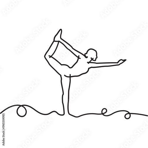 Minimalist Yoga Pose Line Art