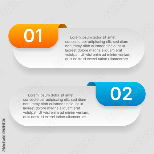 Minimal infographic template with alternating numbered steps modern layout