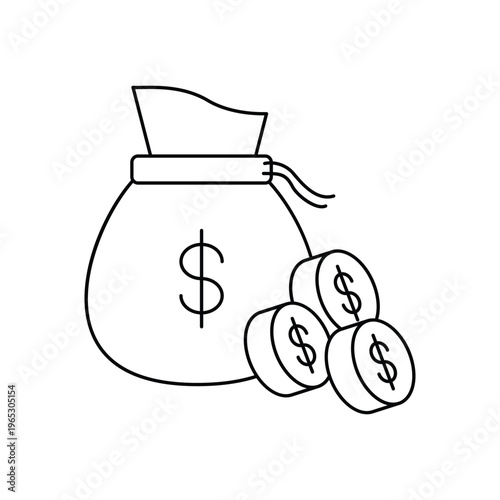 Money Bag icon clean and modern vector illustration