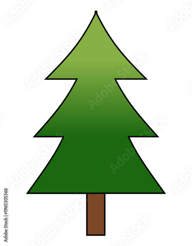 Cartoon Green Tree Illustration
