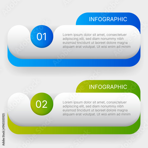Modern infographic template with numbered steps blue green layout