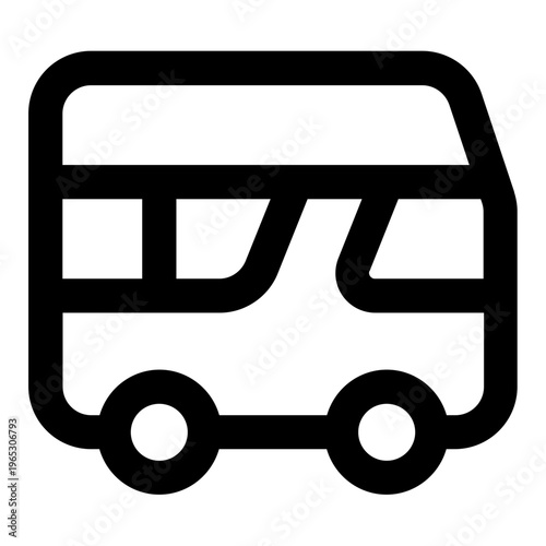Double Decker Line Icon Vector, Simple Transportation Symbol for Travel, Vehicle, and Delivery Design