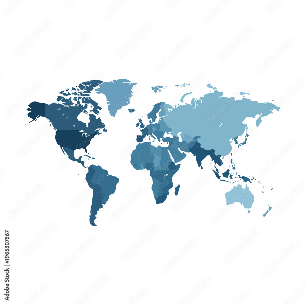 Naklejka premium World Map on a white Background