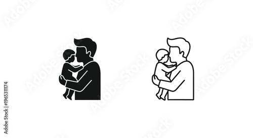 Father and child, parents holding baby Vector