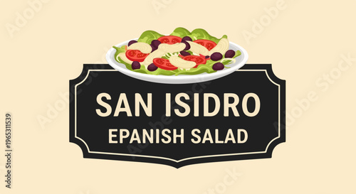 Delicious salad with tomatoes, olives, onions, and lettuce on a plate