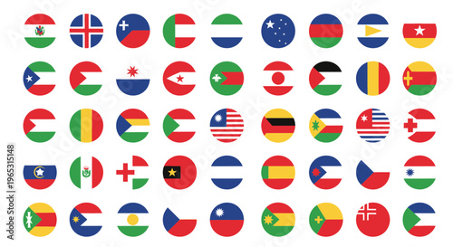Collection of Circular National Flags