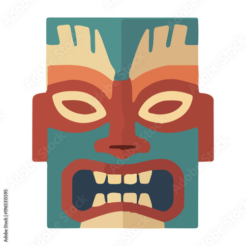 Colorful Tiki Mask Illustration