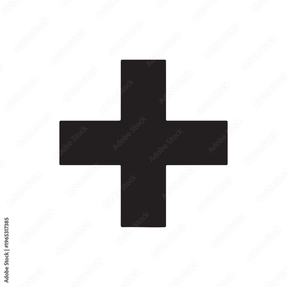 Obraz premium Plus silhouette vector illustration on white background
