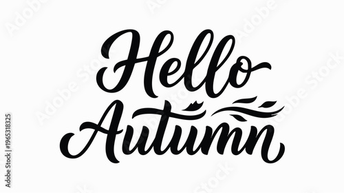 Hello Autumn Lettering in Inviting Graphic Style