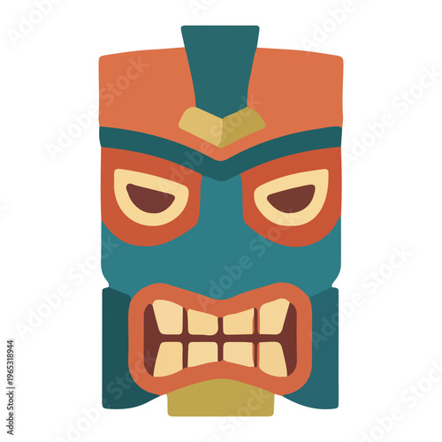 Colorful Tiki Mask Illustration