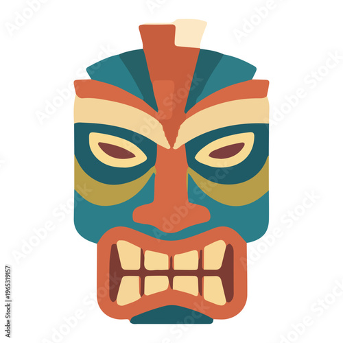 Colorful Tiki Mask Illustration