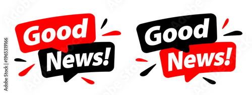 Text "Good news" on speech bubble