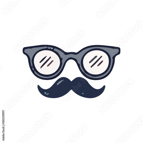 Hipster Glasses and Moustache Icon