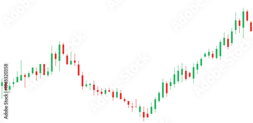 Abstract growth candlestick graph. Vector illustration isolated on a white background