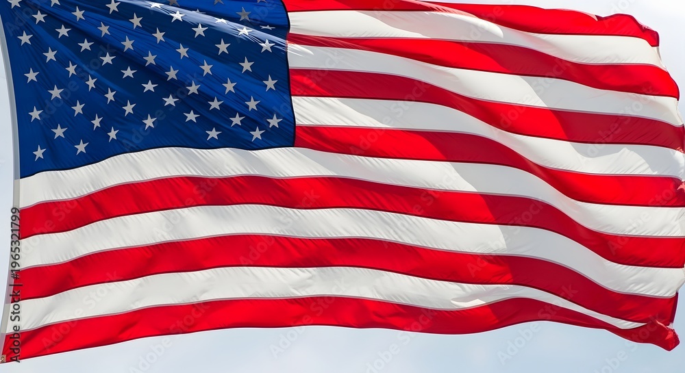 Obraz premium Usa flag day celebration american flag waving high