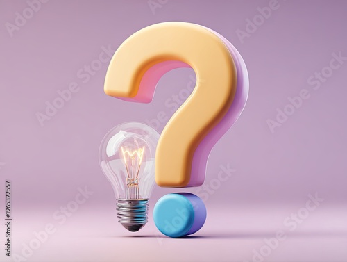 Question mark symbol with lightbulb idea.