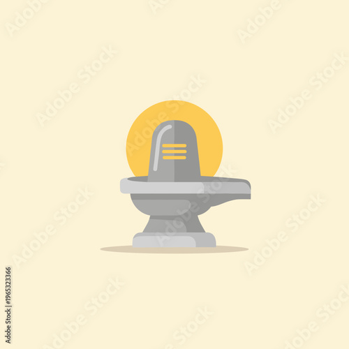 Shiva Linga symbol, a revered emblem in Hinduism and spirituality, features a sleek, abstract design with a rounded top and horizontal lines on a pedestal.