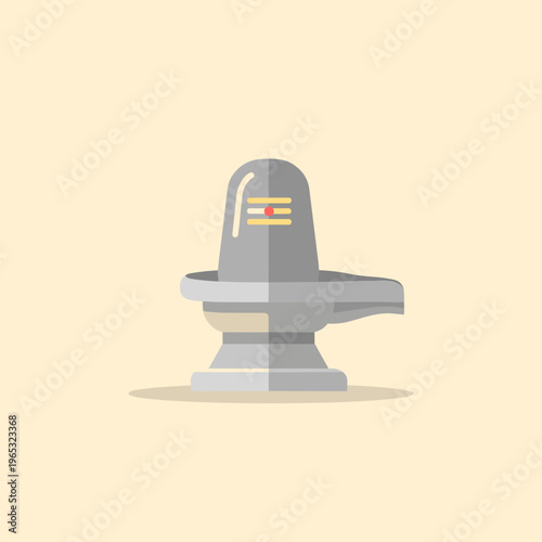 Shiva Linga symbol, a revered Hindu icon, depicted in simple vector illustration