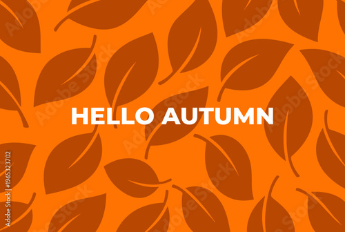 hello autumn orange leaf pattern