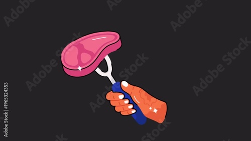 Meat  Motion Graphic Rendering with Transparent Alpha Channel