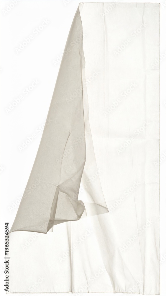 Naklejka premium Abstract White Fabric Draping With Folds And Shadows Soft Light