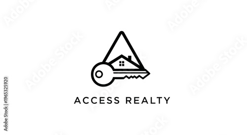 Access Realty Logo: Key and House Symbolizing Real Estate Services