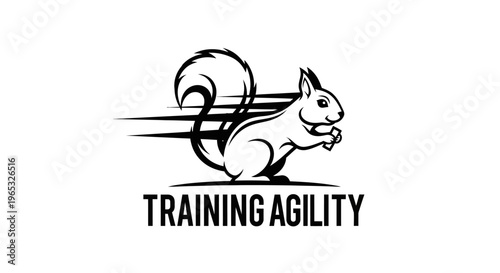 Agile Squirrel Logo: Speed, Training, and Quickness Emblem