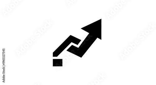 Black Arrow Graph Showing Upward Trend and Growth