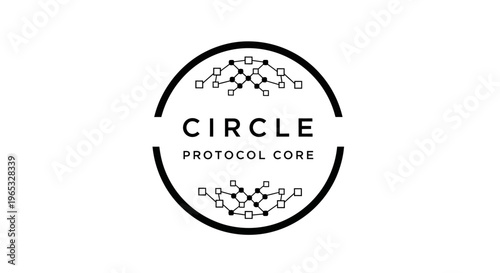 Circle Protocol Core Logo: Abstract Network Design with Text