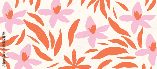 Nature inspired shapes-doodle collection. Cute botanical shapes, random childish doodle cutouts of tropical leaves, flowers and branches, decorative abstract art vector illustration