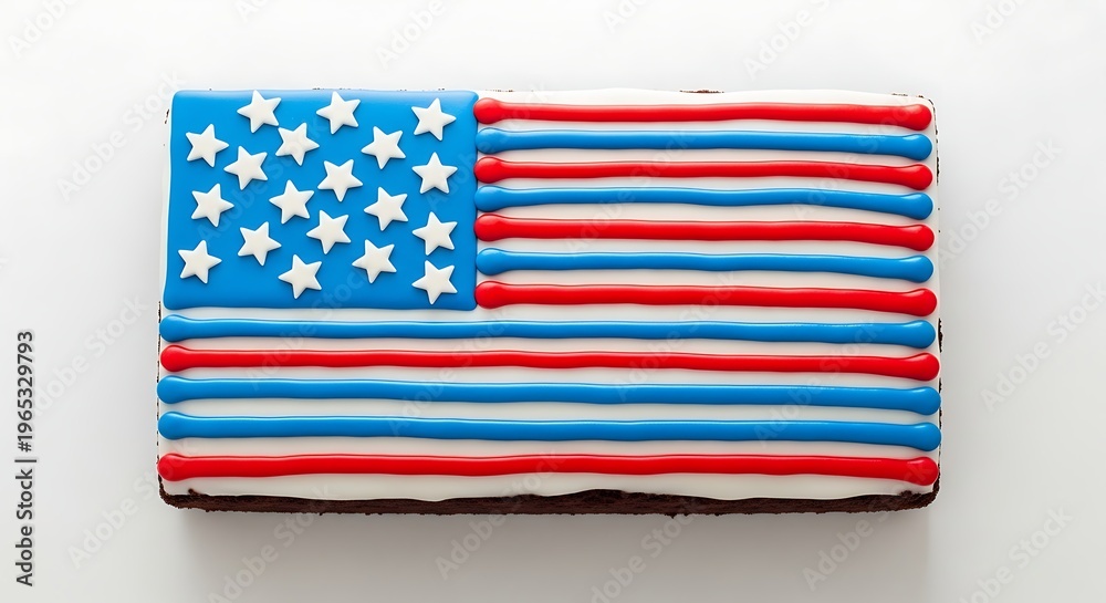 Obraz premium American flag designed cookie isolated on white background for celebration