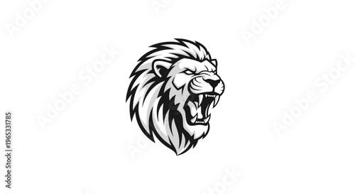 Fierce Lion Head Logo - Roaring Mascot Emblem