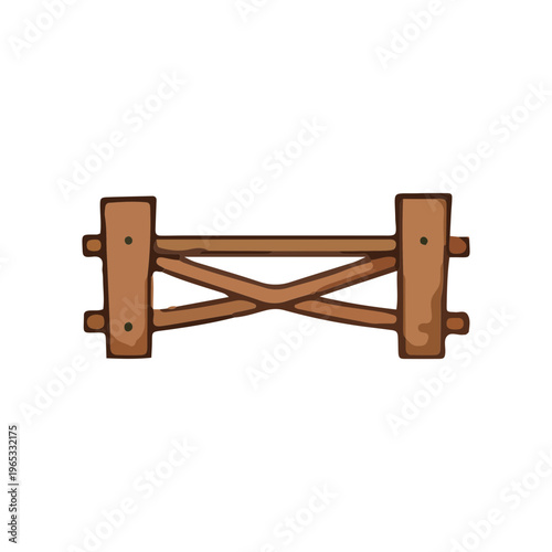Wooden Farm Gate Illustration