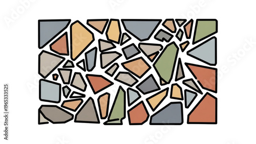 Vector CAD design style mosaic artwork with geometric shapes