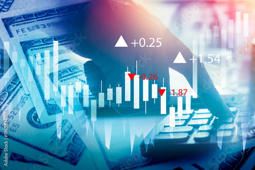 business investment with stock market graph