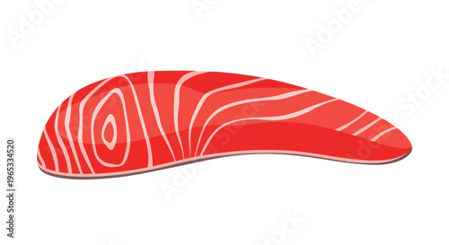 Fresh Salmon Fillet Slice Isolated on White Background, Healthy Food Ingredient