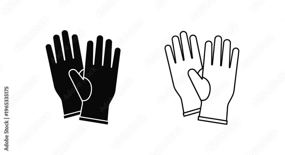 Obraz premium Black and white gloves pair Vector