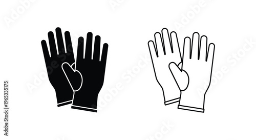 Black and white gloves pair Vector