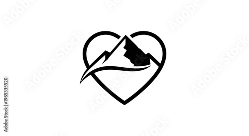 Mountain Love Heart Icon
