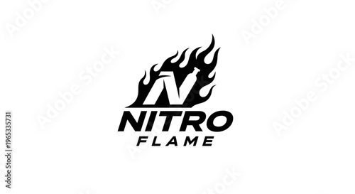Nitro Flame Logo with Fire and Speed