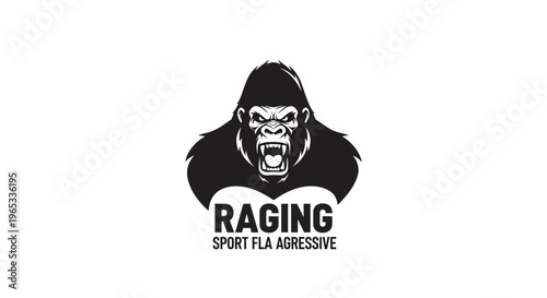Raging Gorilla Logo - Aggressive Animal Mascot for Sport & Gaming
