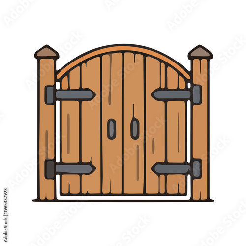 Wooden Garden Gate Illustration