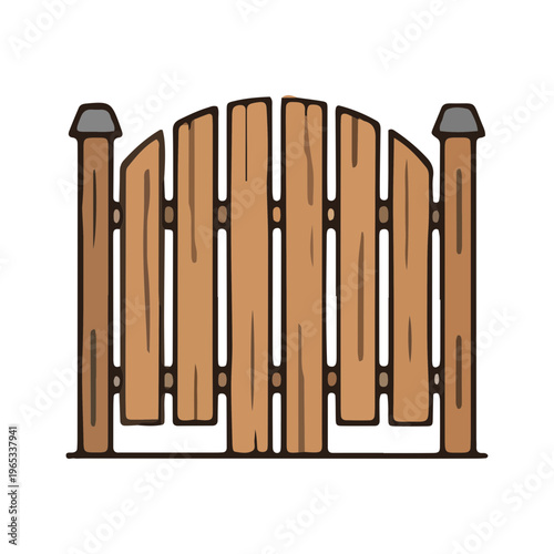 Wooden Garden Gate Illustration